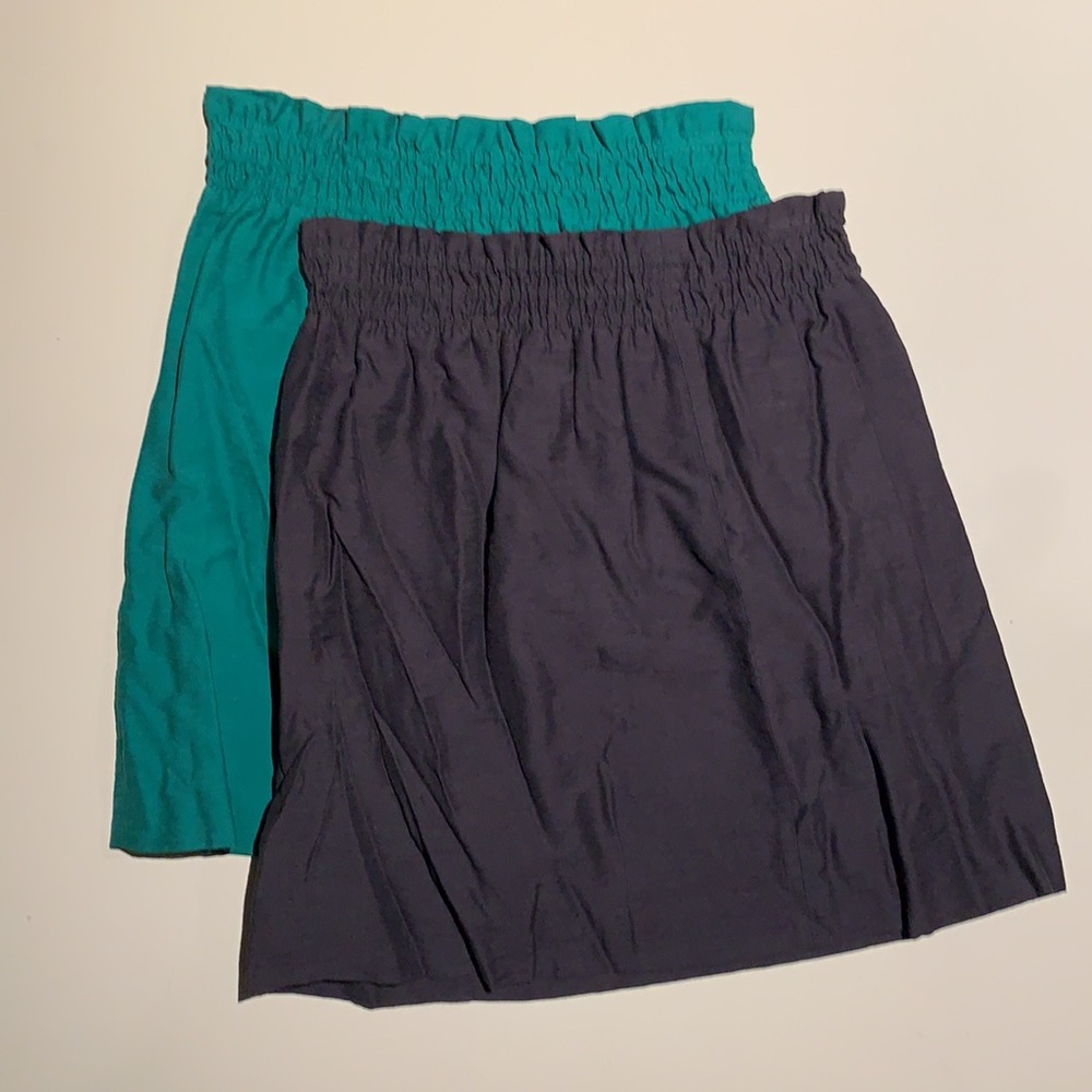 J Crew Pair of Skirts Size 0 Green and Black